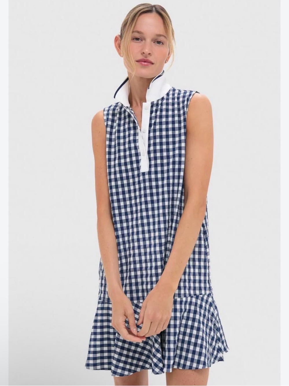 Tuckernuck Navy and White Gingham Sleeveless Dress